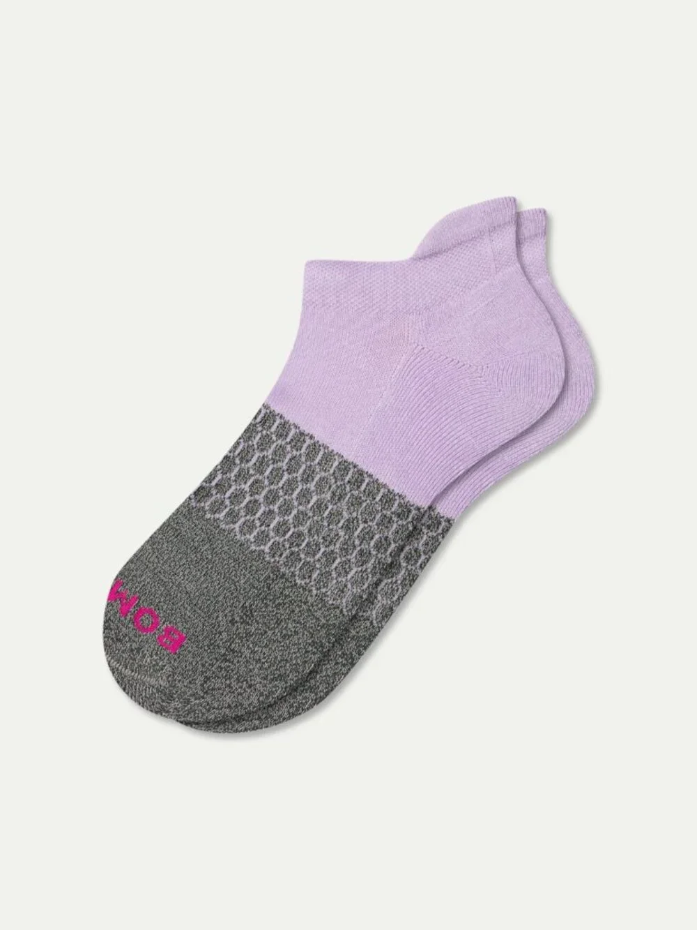 BOMBAS Women's Marl Cotton Blend Ankle Socks Size 8-10.5US- Soft Lavender - NWT